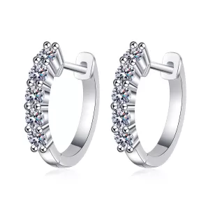 Small Row Diamond Moissanite Earrings