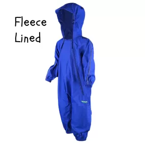 Splashy Royal Blue Fleece Lined One-Piece Rain and Mud Suit