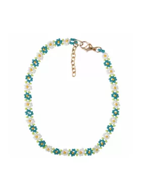 Spring Daisy Beaded Anklet