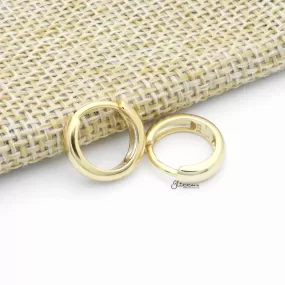 Sterling Silver 3mm One-Touch Huggie Hoop Earrings - Gold