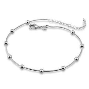 Sterling Silver Adjustable Foot Chain Anklet For Women