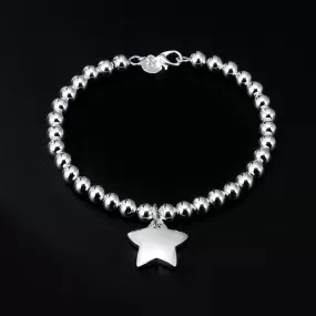 Sterling Silver Chain Star Pendant Bracelets