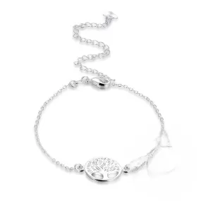 Sterling Silver Charm Tree Pendant Anklet For Women