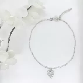 Sterling Silver Heart Anklet