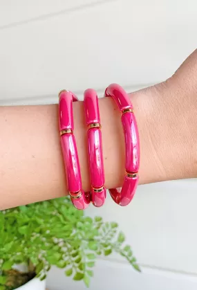 Summer Feelings Bracelet Set in Fuchsia