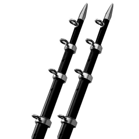 TACO 15' Black/Silver Outrigger Poles - 1-1/8 Diameter [OT-0442BKA15]