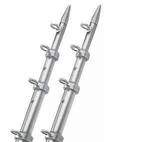 TACO 15' Silver/Silver Outrigger Poles - 1-1/8 Diameter [OT-0442VEL15]