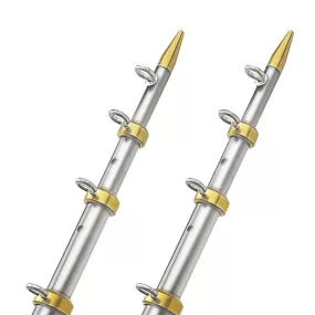 TACO 15' Telescopic Outrigger Poles HD 1-1/2 - Silver/Gold [OT-0541VEL15-HD]