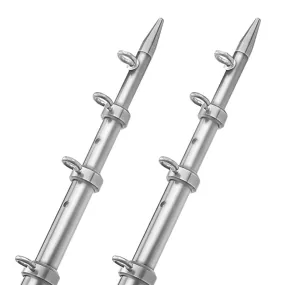 TACO 18' Telescopic Outrigger Poles HD 1-1/2 - Silver/Silver [OT-0552VEL186]