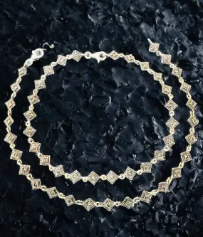 The Nargis Silver Marcasite Anklets