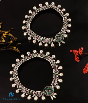 The Ratnaraj Silver Bridal Gemstone Anklets