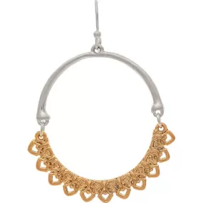 Two Tone Gold Filigree Hinge Circle Earring