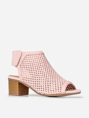 Velcro Strap Peep Toe Booties